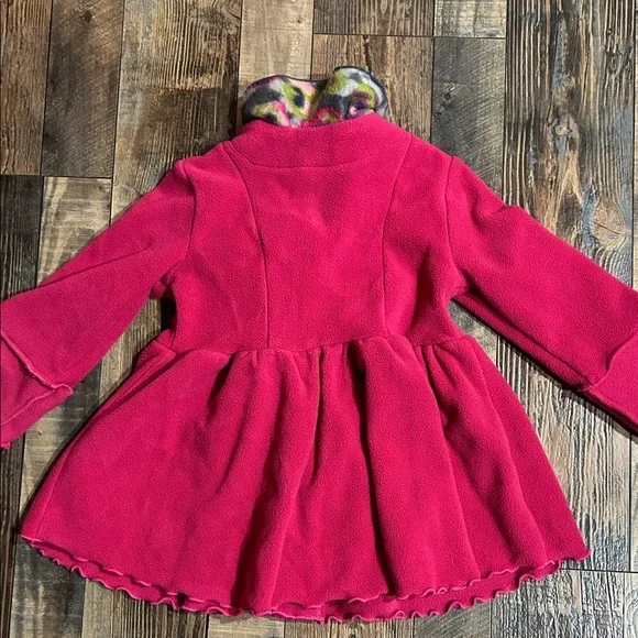 Vibrant Pink Kids Pea Coat with Scarf - Picture 6 of 6